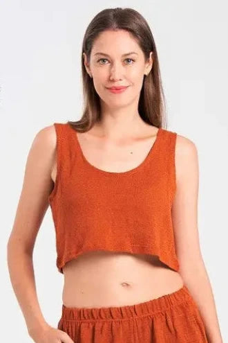 OS Cropped Tank in Burnt Orange