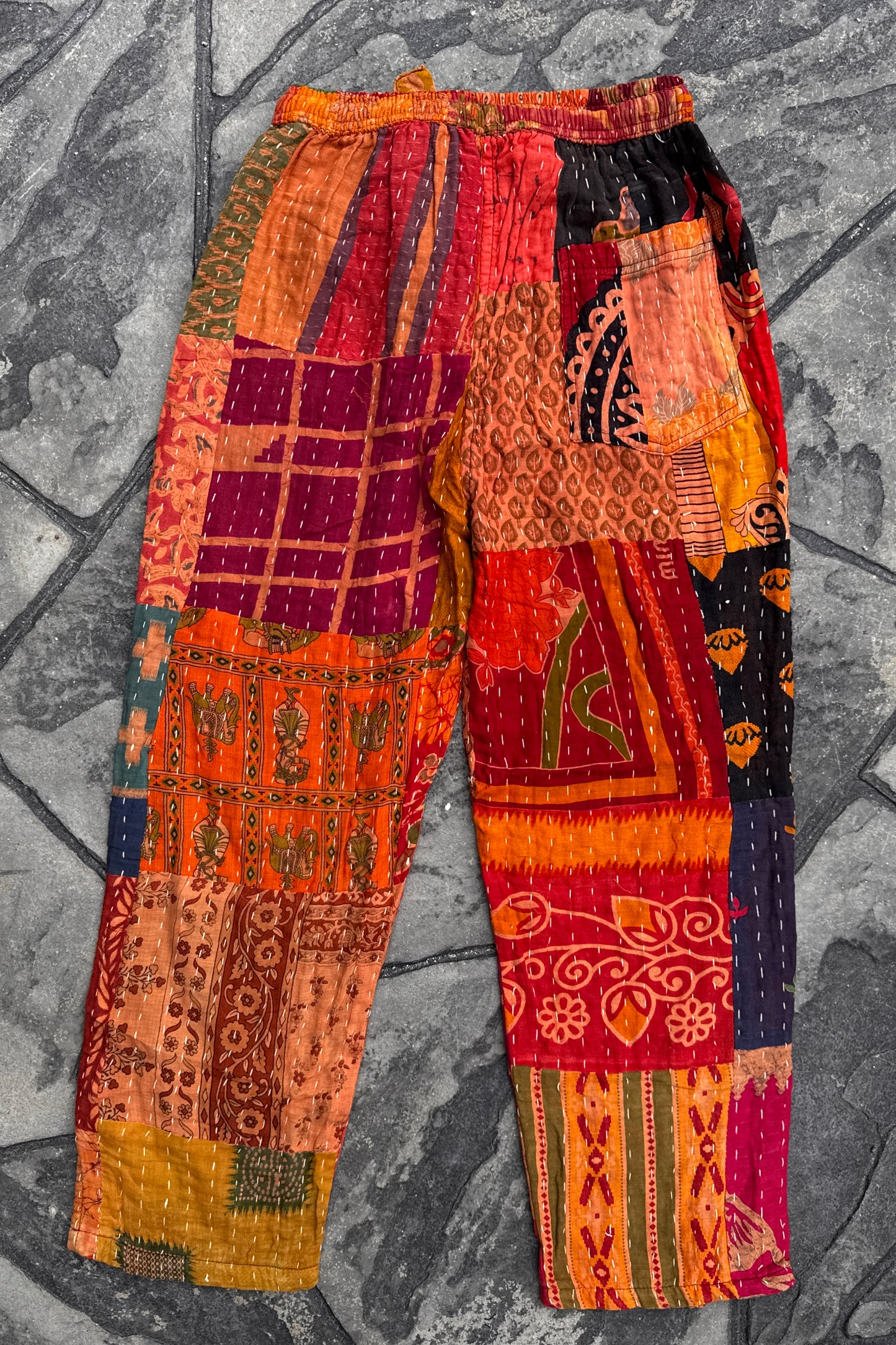 Kantha Trousers w/ Elastic Waist