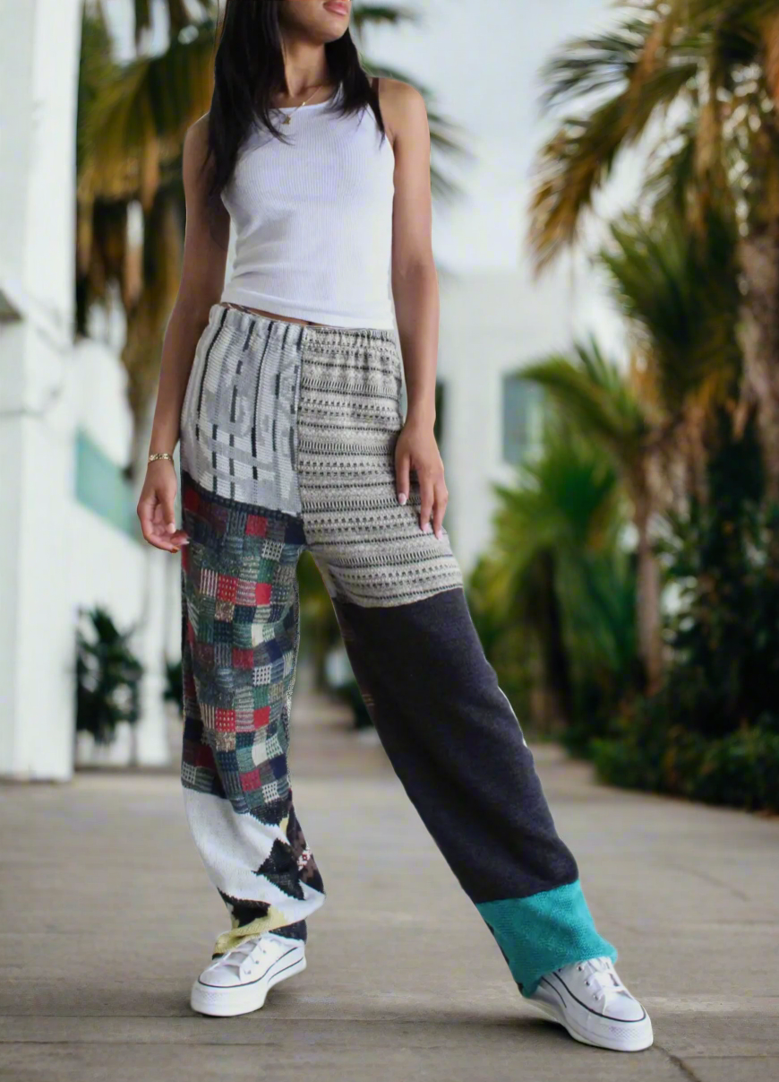 Upcycle Patchwork Sweater Pants