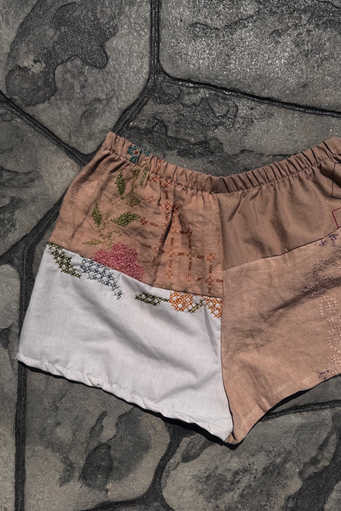 Upcycled Embroidered Shorts