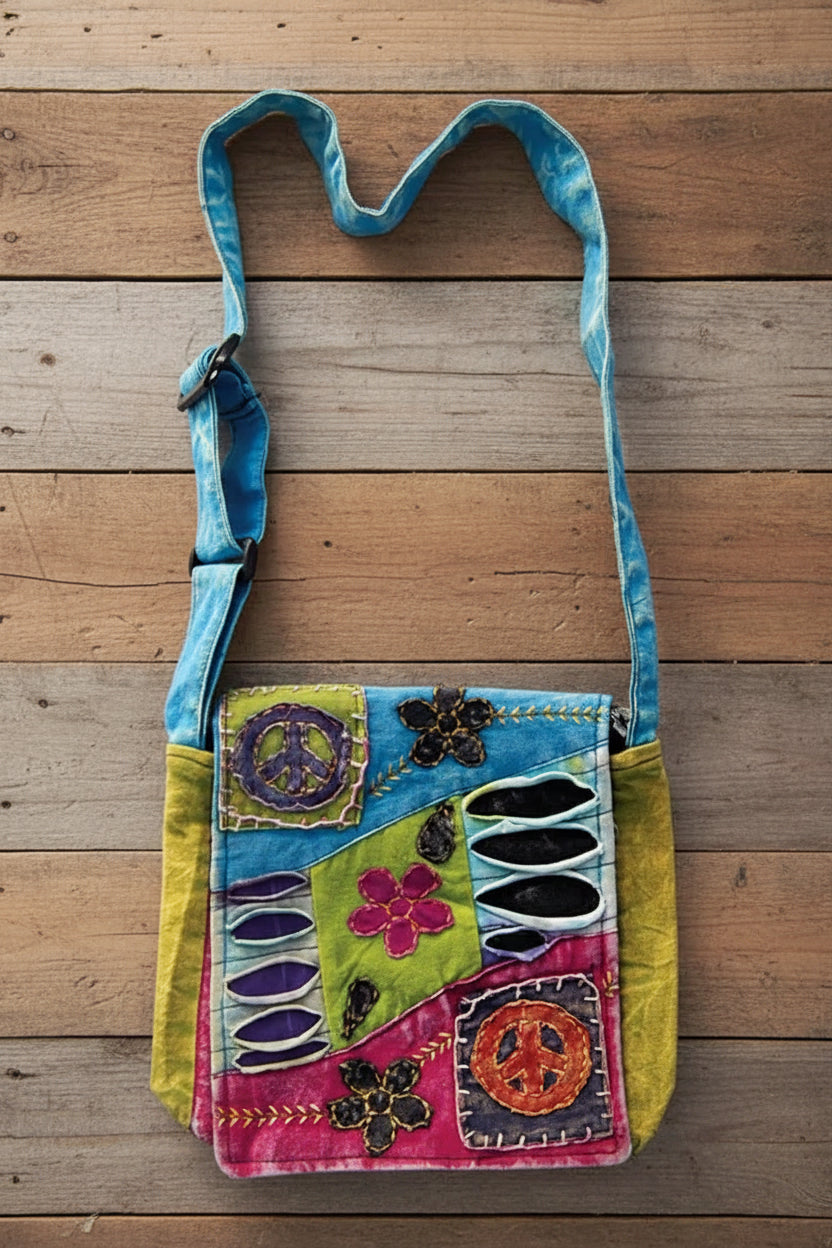 Crossbody Peace Sign Passport Bag