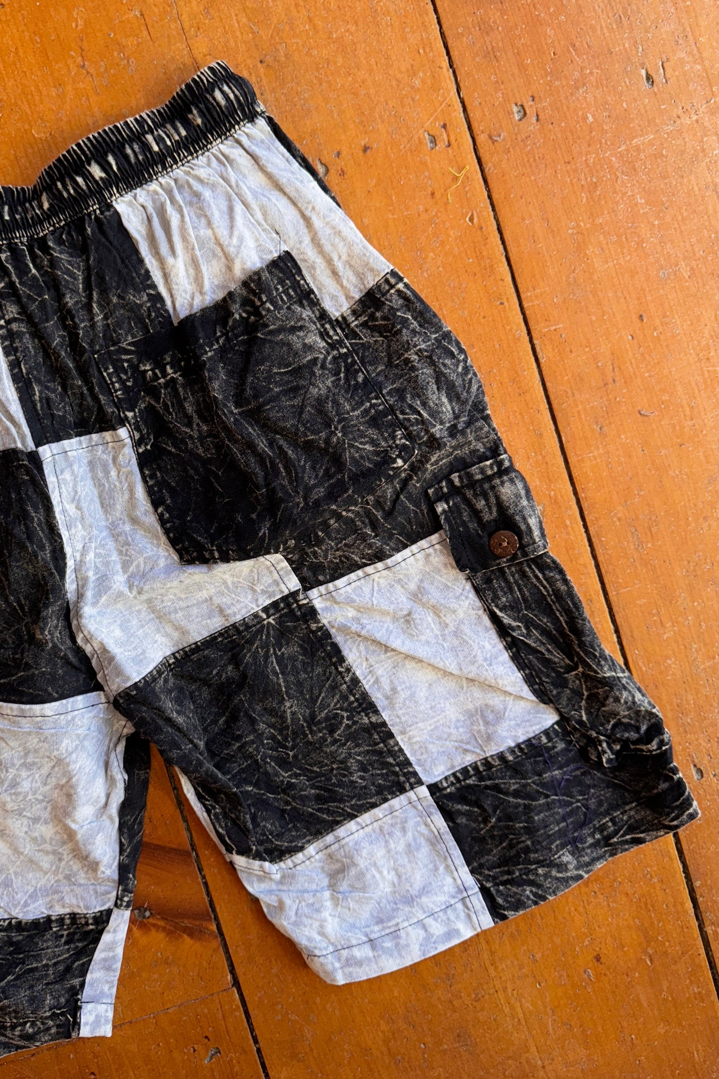 B+W Checkered Cargo Shorts
