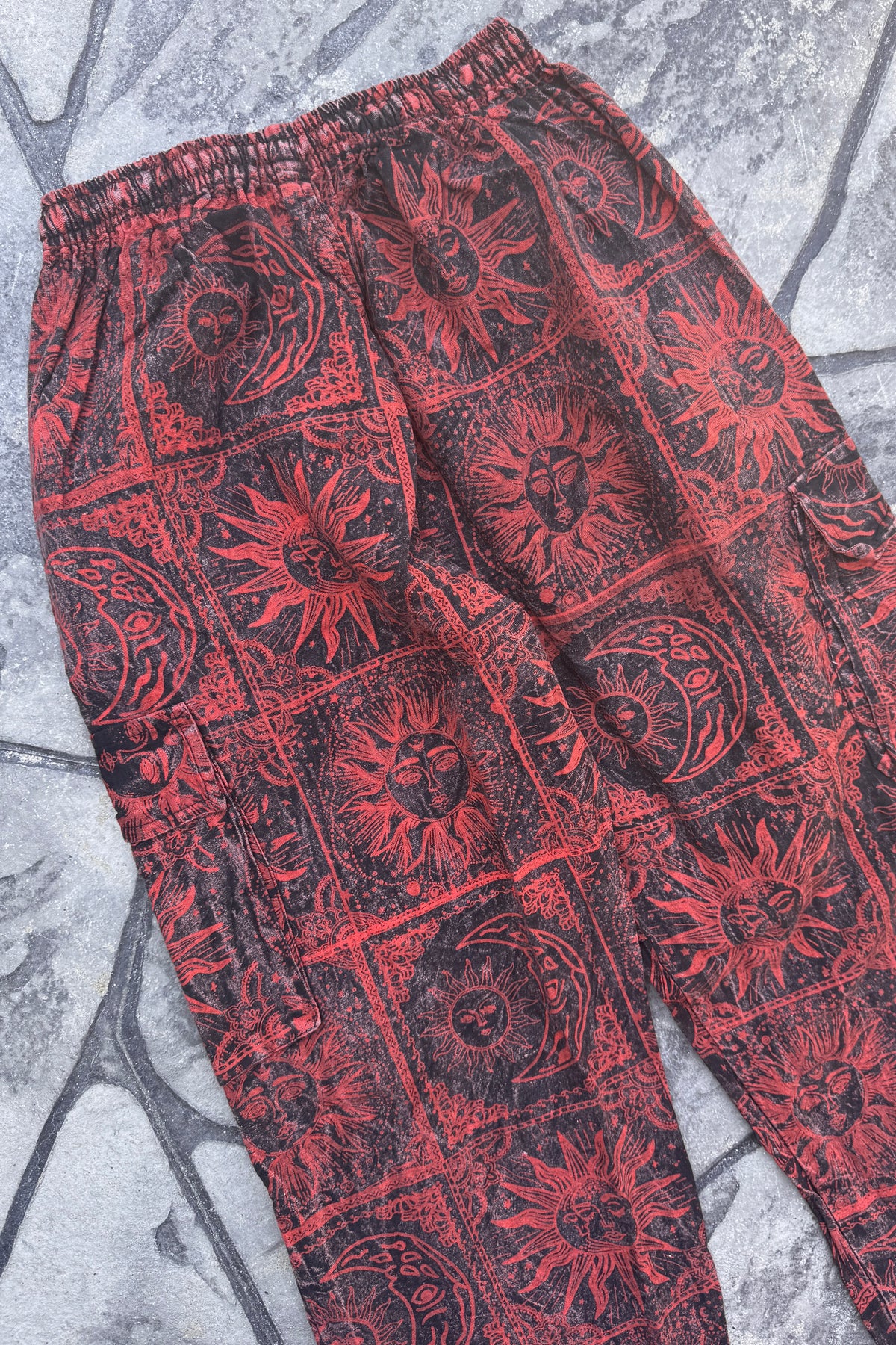 Burnt Orange Sun / Moon Print Trousers