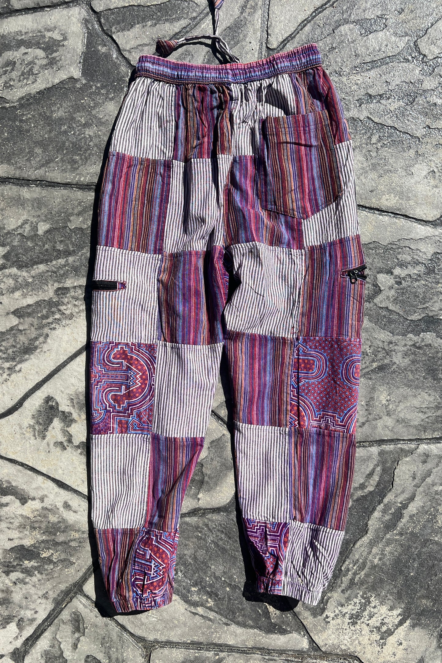 Cotton Patchwork Purple Jogger Pant