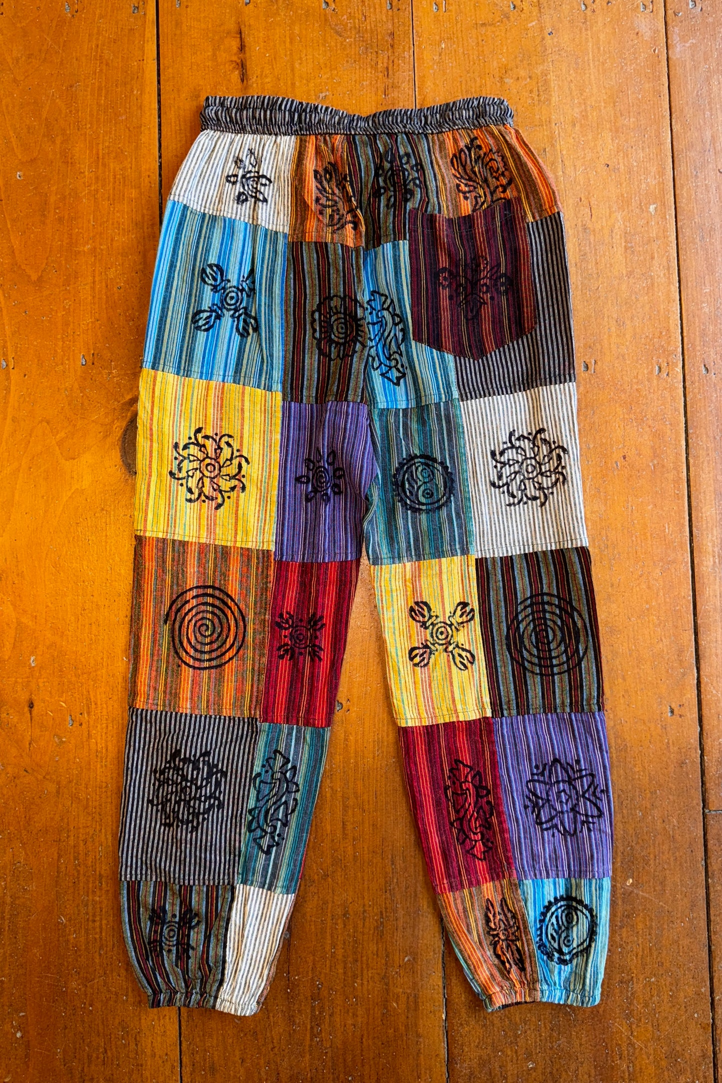 Multi-Patch Pants with Zipper Pockets