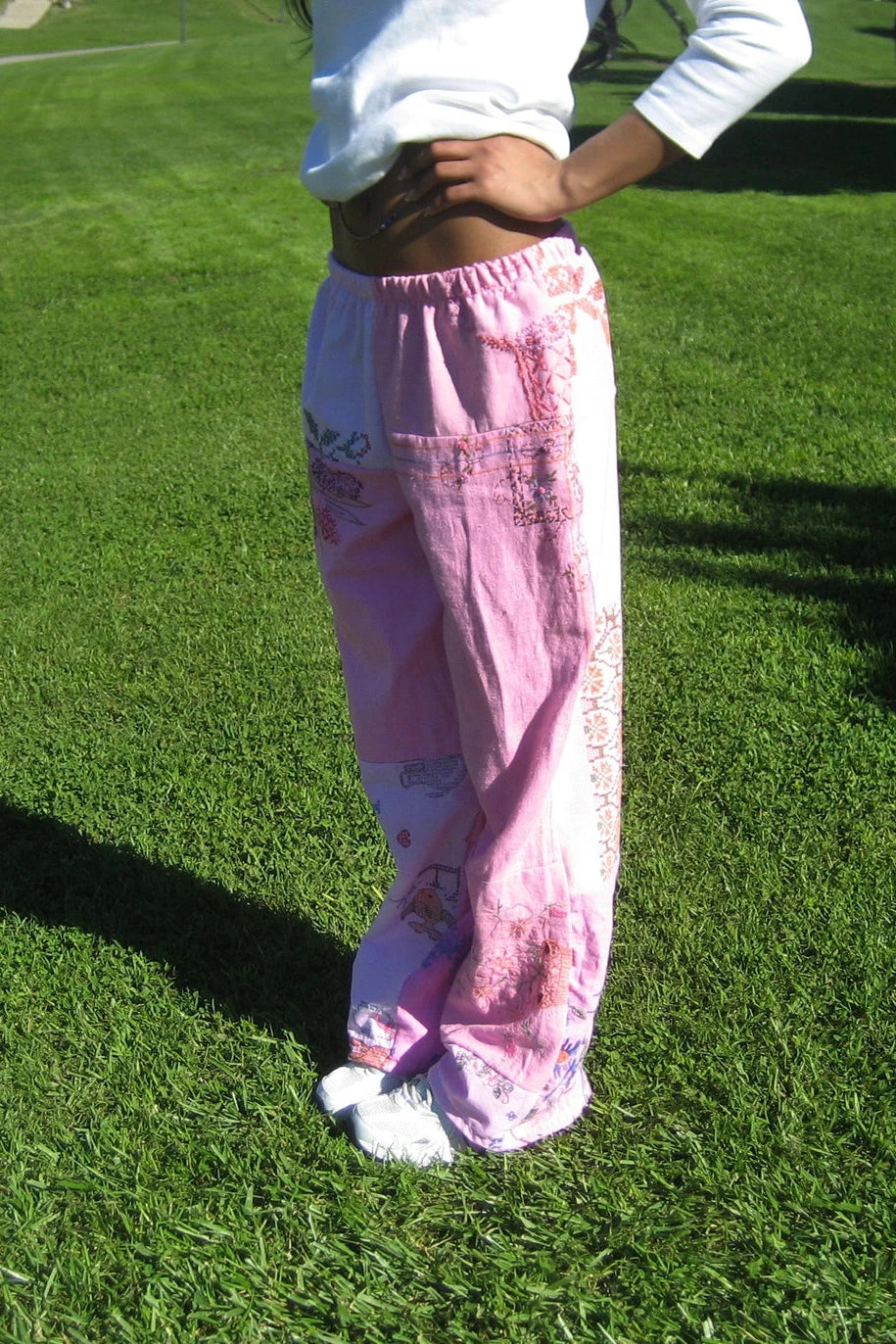 Pink Upcycled Pieced Pant