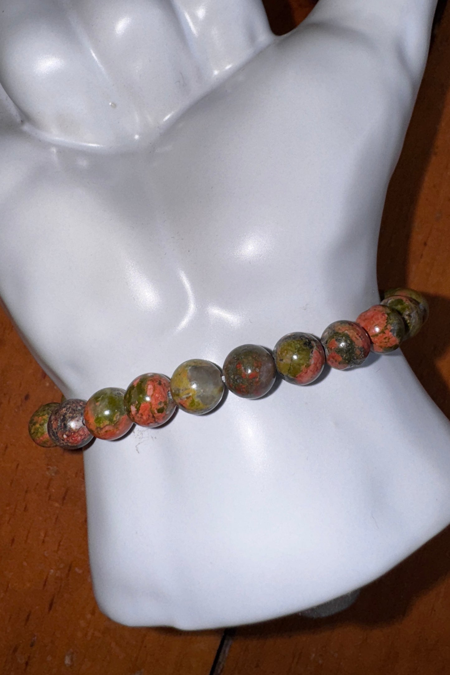 Unakite Crystal Stretch Bracelet 8mm