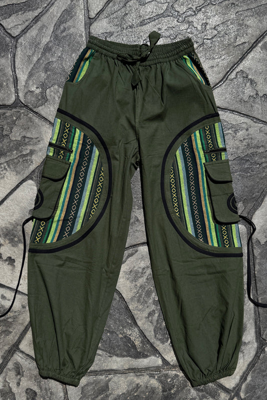 Unisex Swirl Detail Cargo Pocket Baggy Joggers
