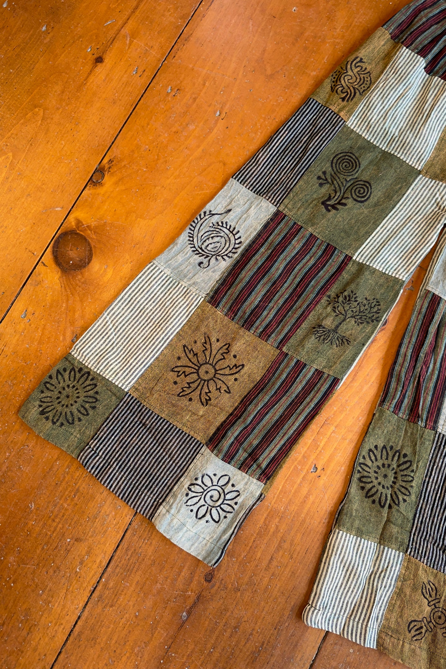 Forest Green Patchwork Palazzo Pant