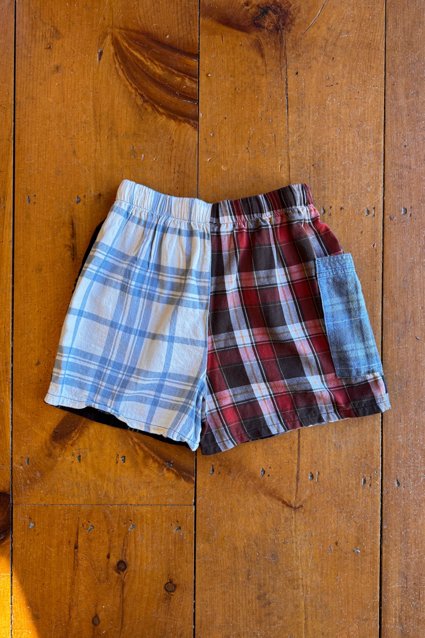 Upcycle Flannel Drawstring Shorts