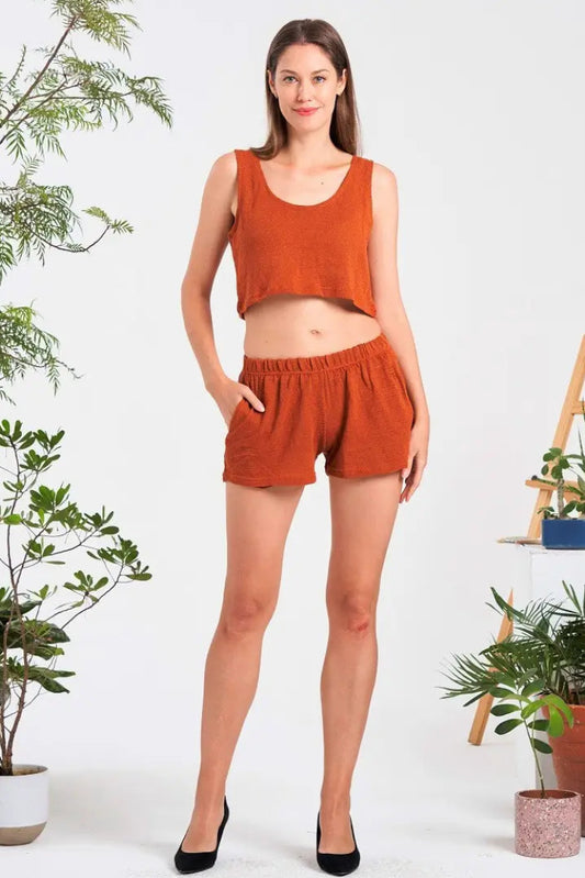 OS Cropped Tank in Burnt Orange