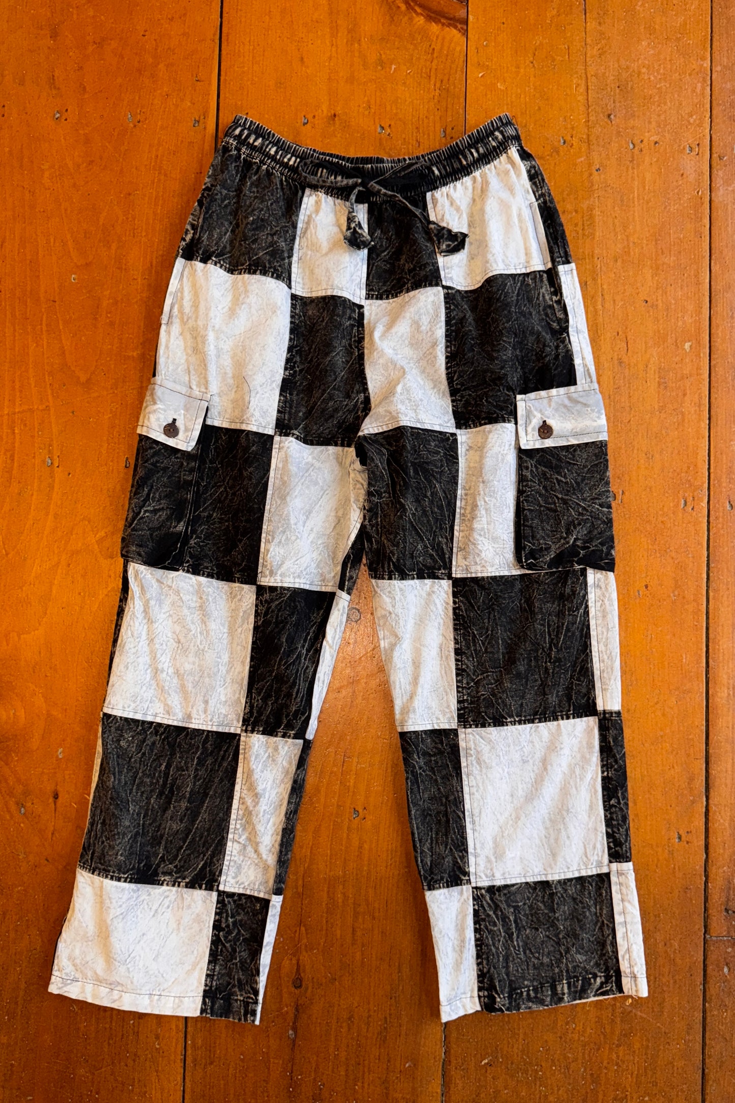 B + W Checkered Cargo Trousers