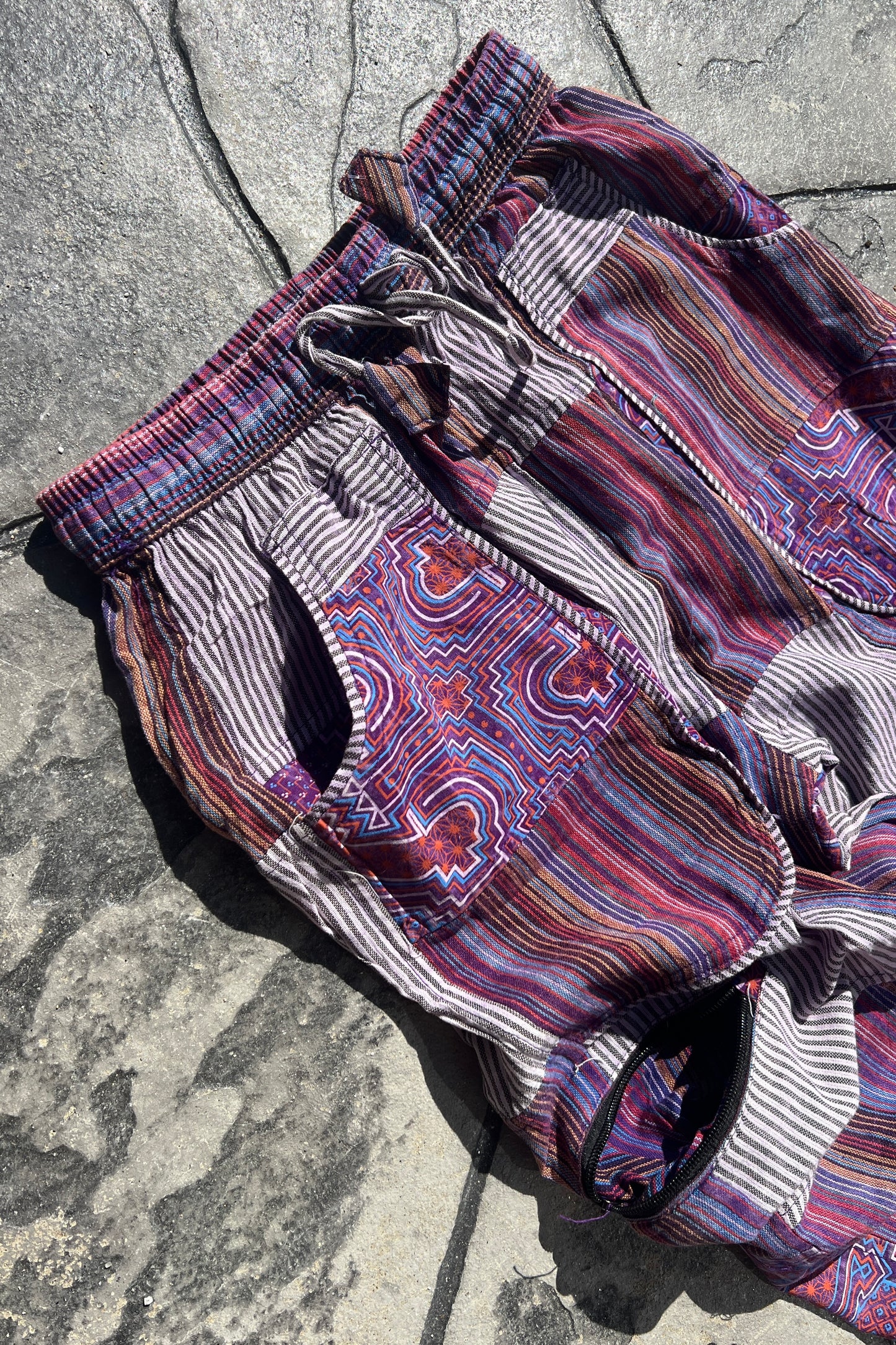 Cotton Patchwork Purple Jogger Pant