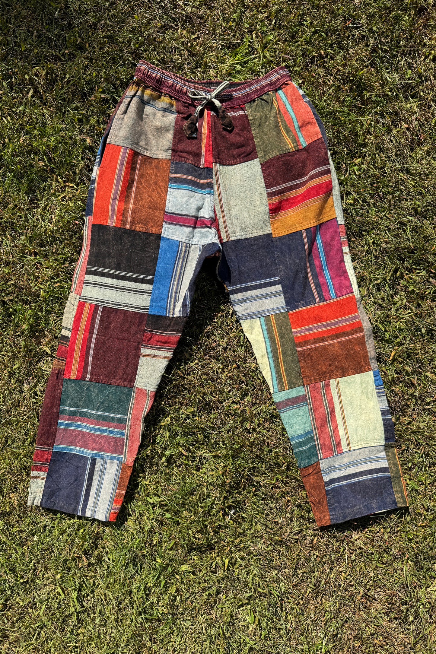 Multi-Color Block Design Trousers