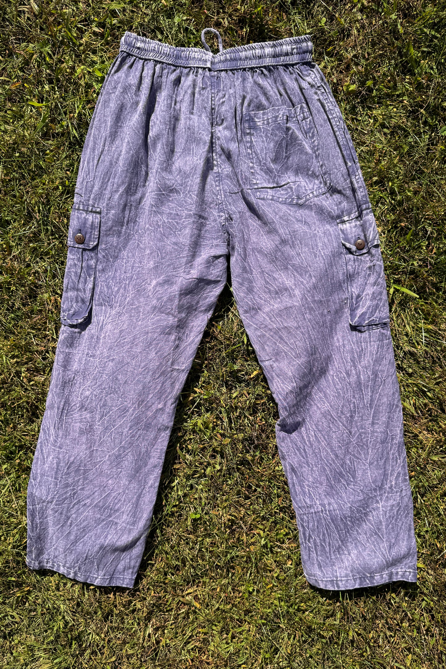 Vintage Wash Cargo Style Pants in Lavender