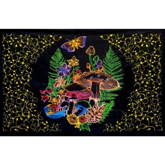 Mushroom Jungle Print Tapestry