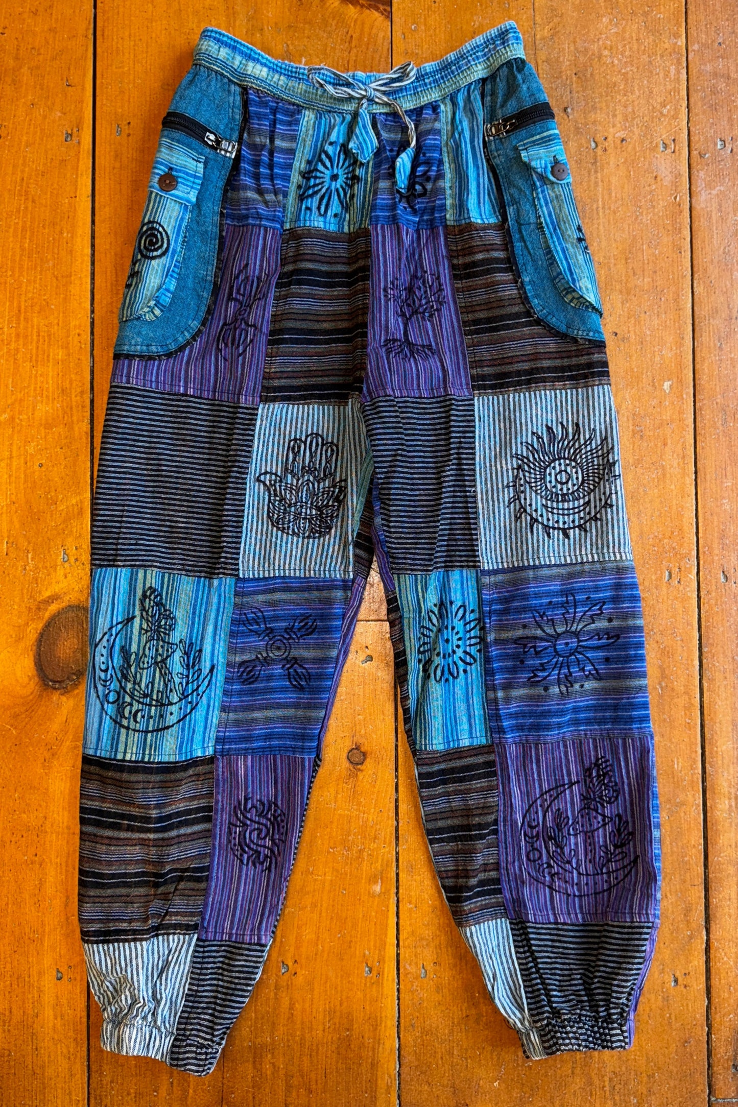 LAST CALL SIZE S | Blue and Purple Joggers w/ Cargo Pockets