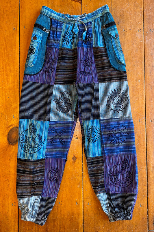 LAST CALL SIZE S | Blue and Purple Joggers w/ Cargo Pockets