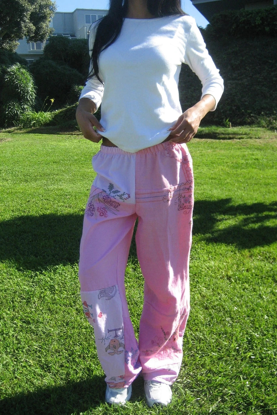 Pink Upcycled Pieced Pant