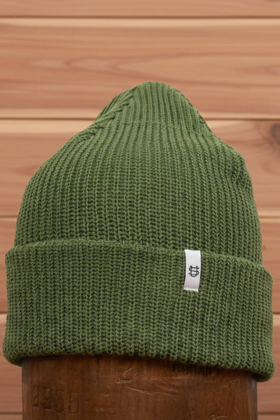 Moss Green Upcyled Cotton Beanie