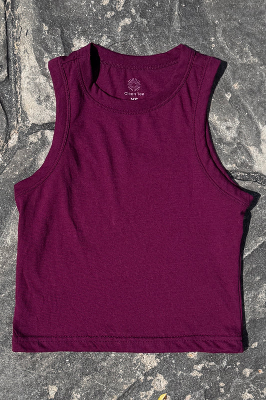 Cotton + Modal High Neck Cropped Tank