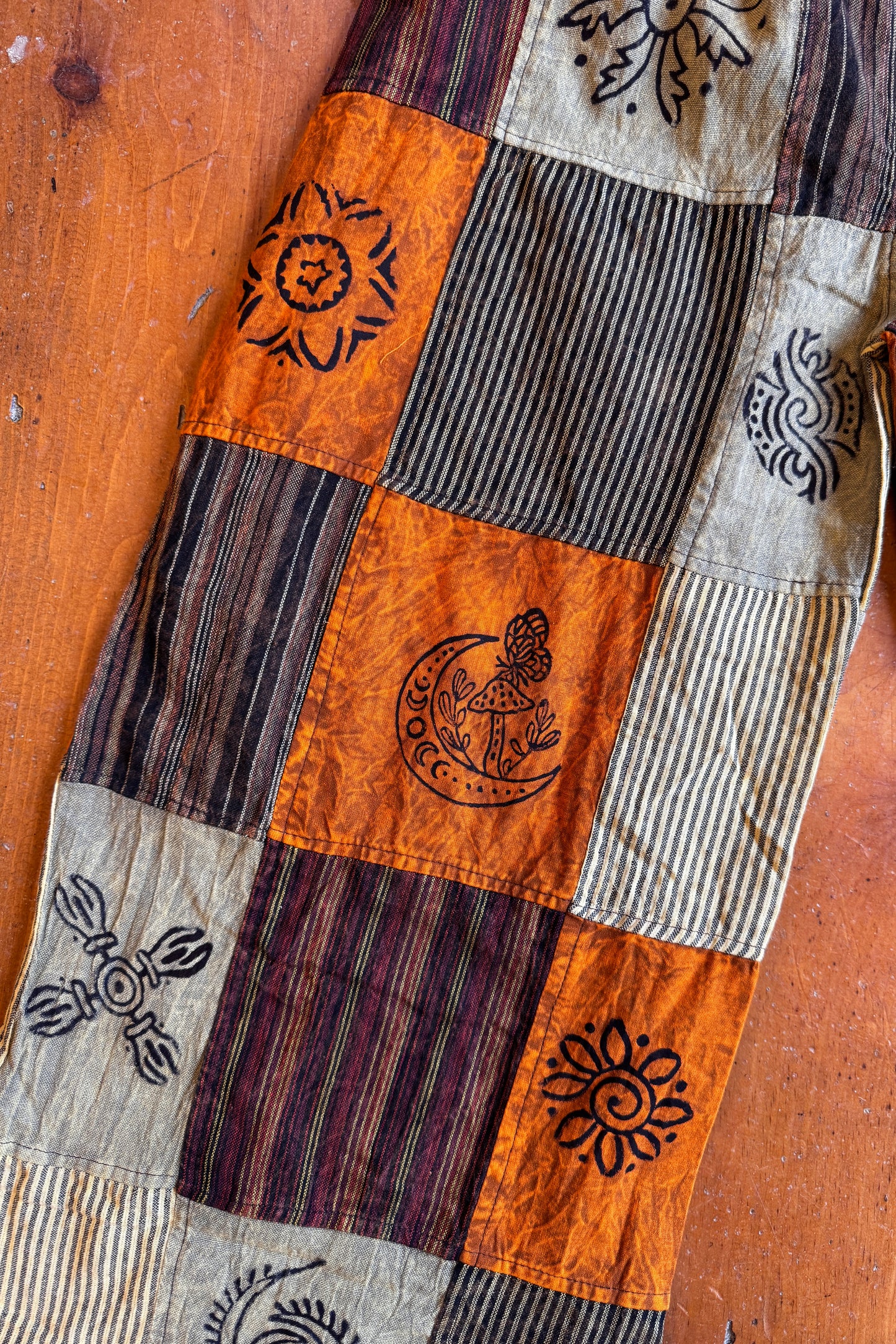 Multi Block Print Patchwork Mountain Palazzo Pants