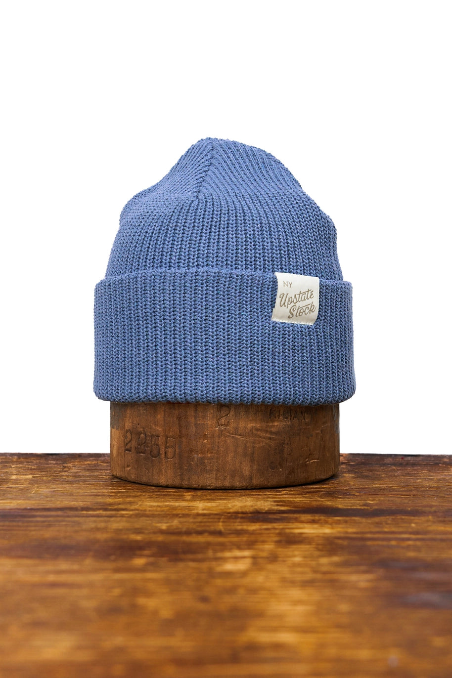 Upcycled Cotton Beanie in Cerulean