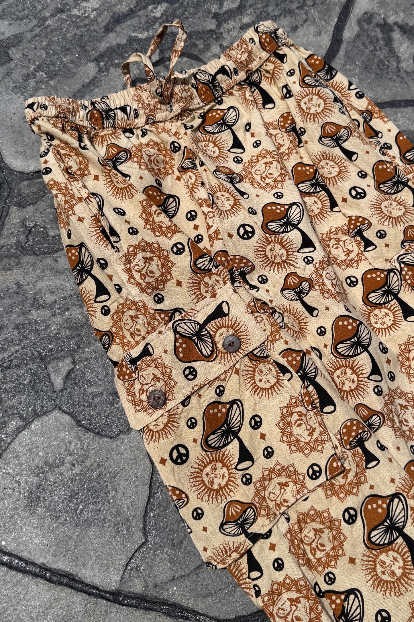 Multi Sun & Mushroom Beige Cargo Pant