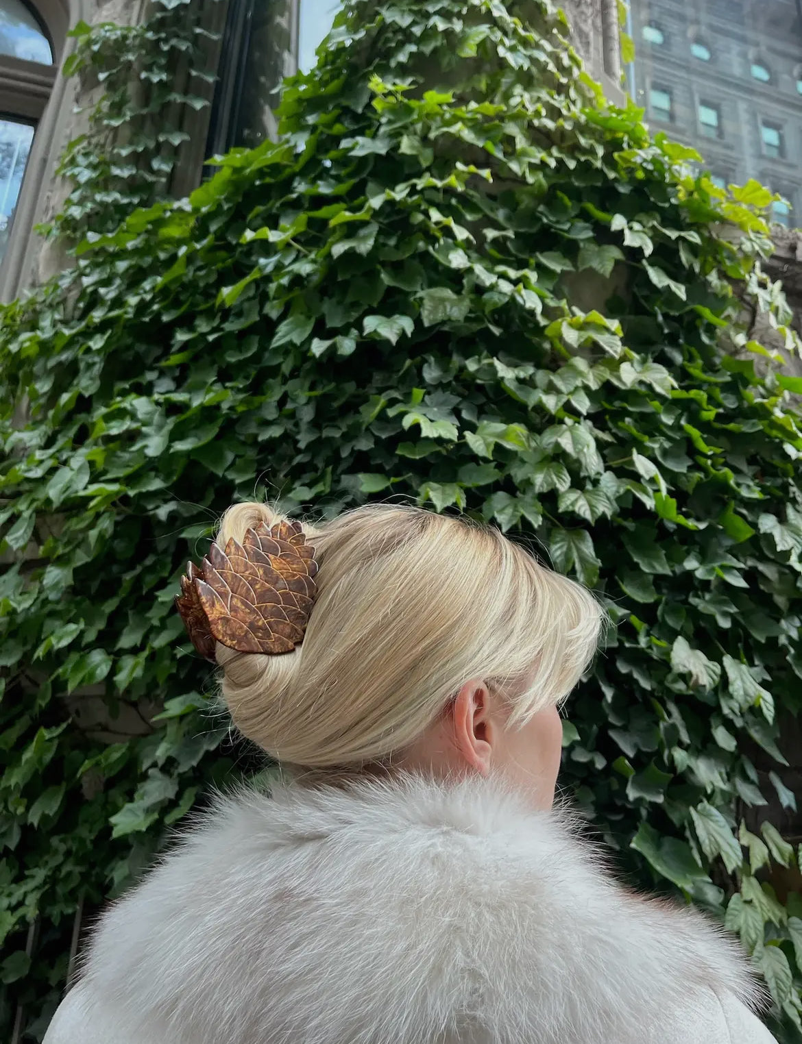 Hand-Painted Pinecone Claw Hair Clip
