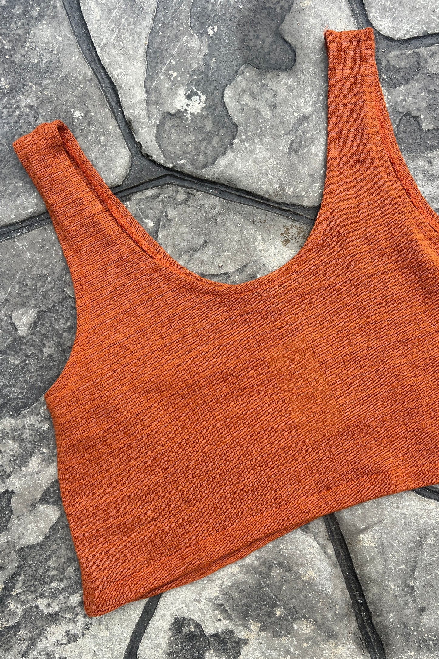 OS Cropped Tank in Burnt Orange