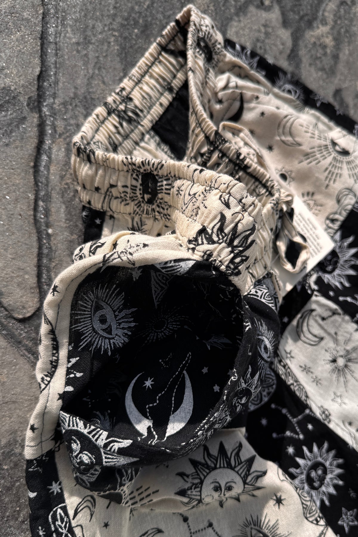 B+W Wide Leg Palazzo Sun/ Moon Print Pants