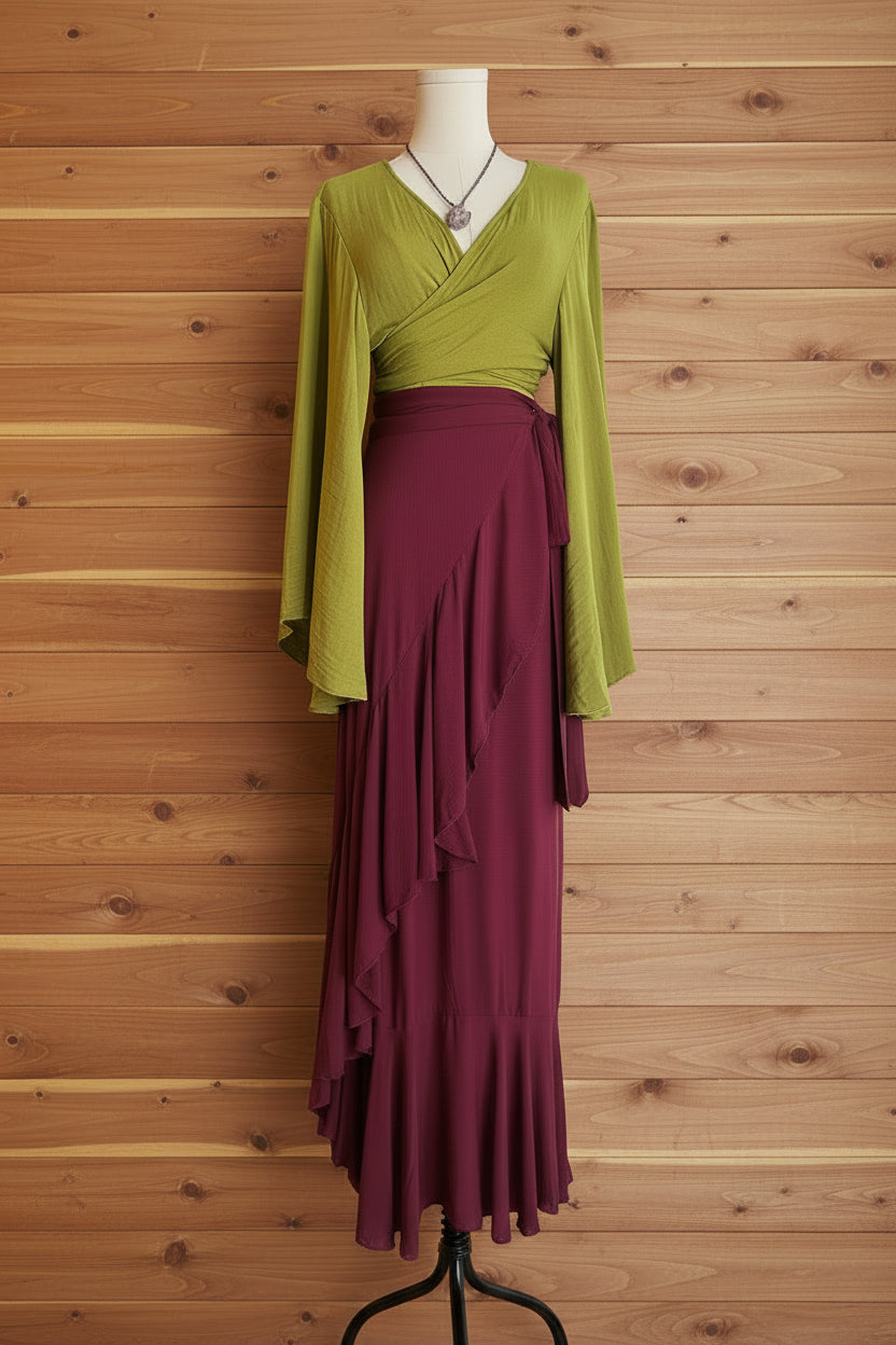 Waterfall Wrap Maxi Skirt
