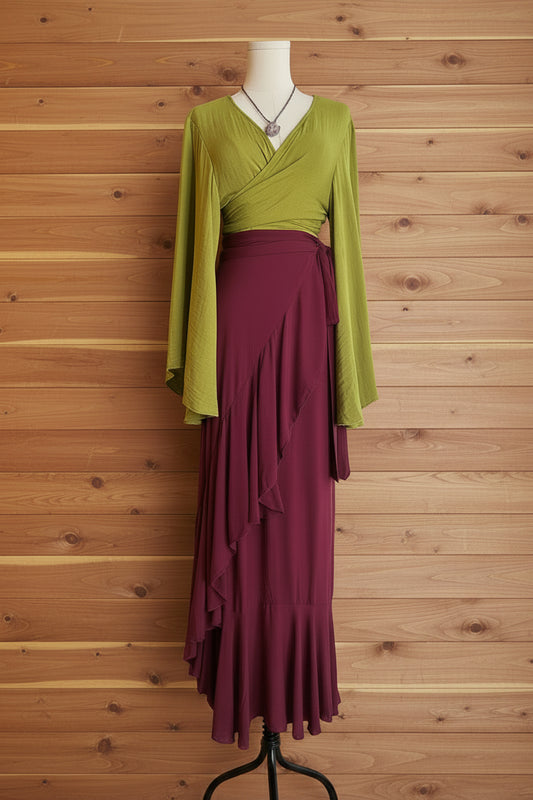 Waterfall Wrap Maxi Skirt