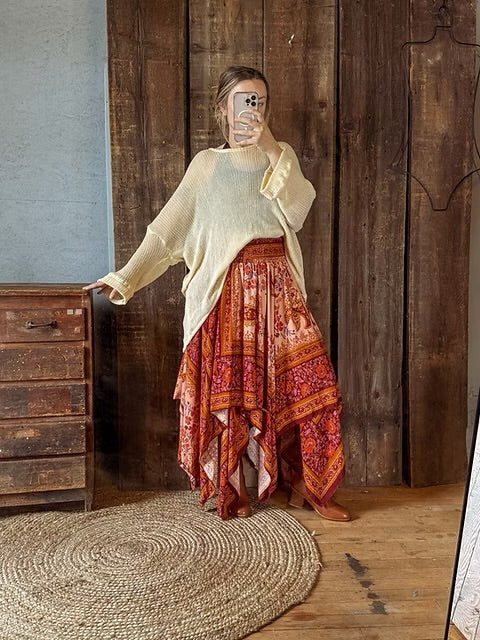 Fairy Cut Smock Waist Skirt