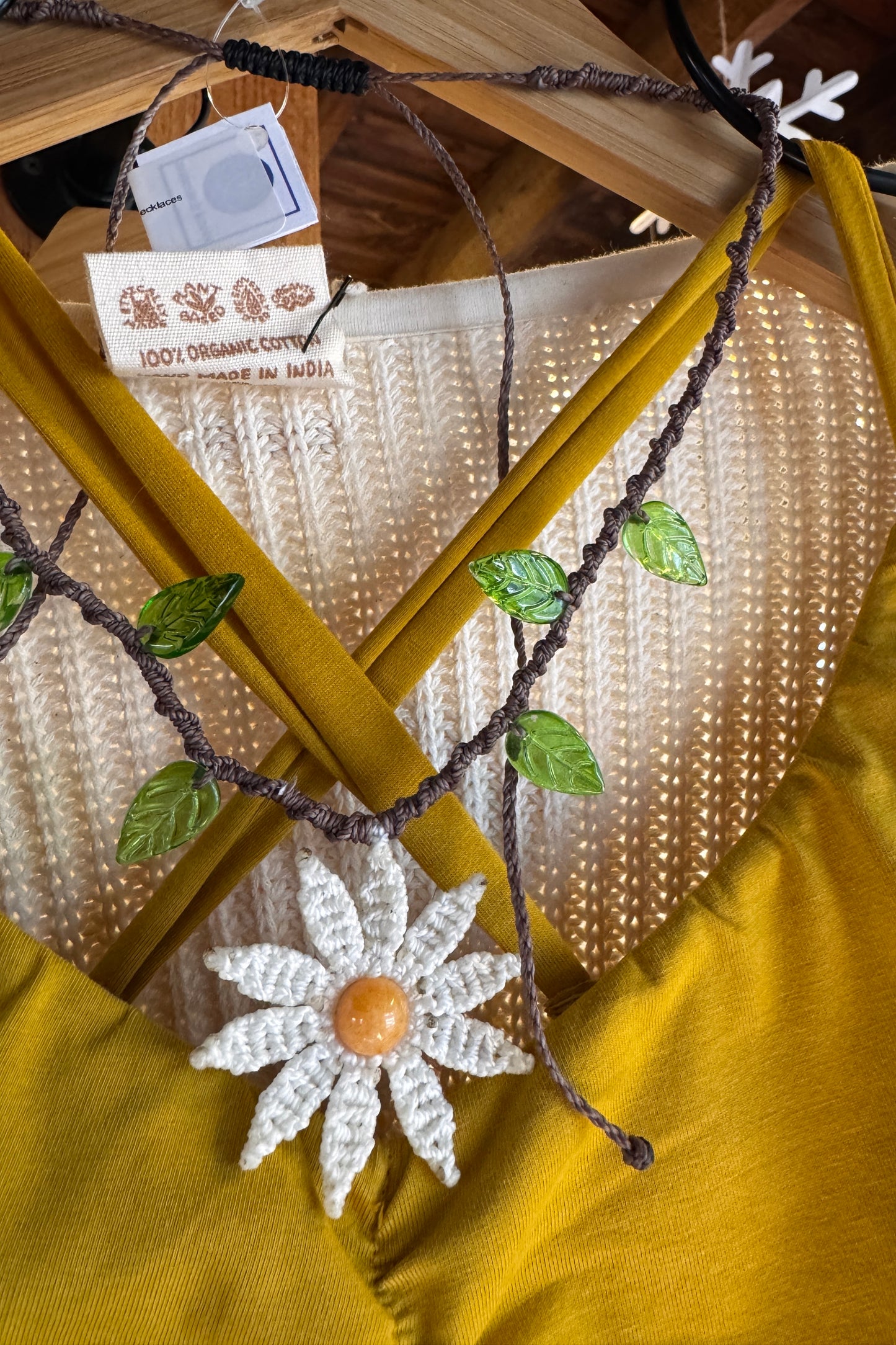 Sunflower / Daisy Macramé Adjustable Necklace