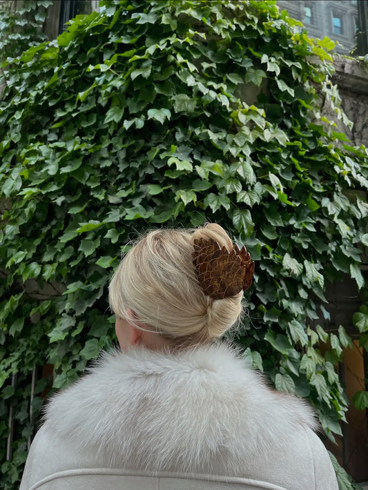 Hand-Painted Pinecone Claw Hair Clip
