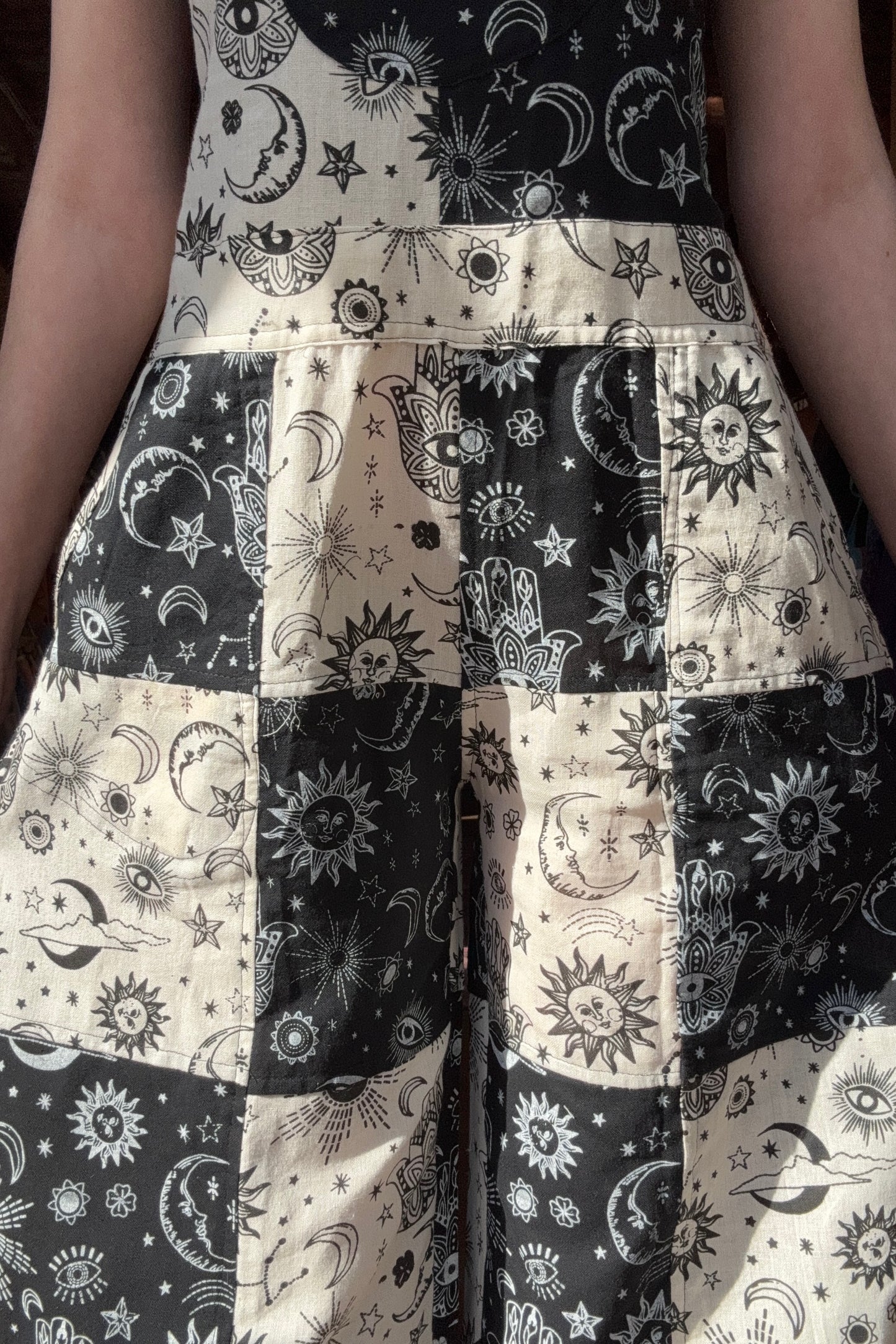 Wide Leg Palazzo Jumpsuit w/ Moon Print