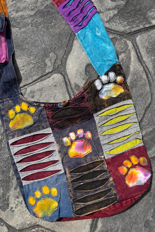 Stitched Bear Paw Crossbody Bag