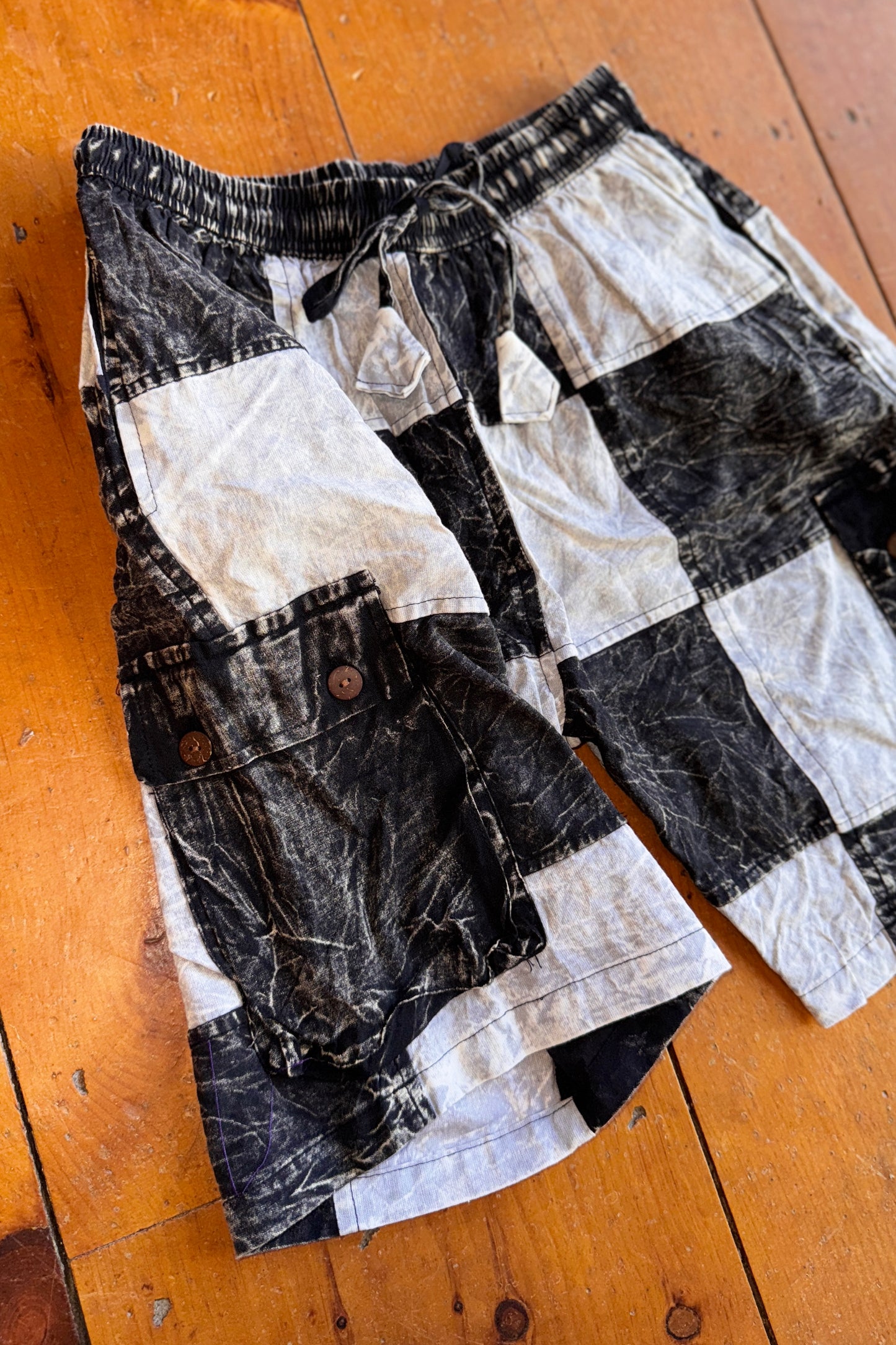 B+W Checkered Cargo Shorts