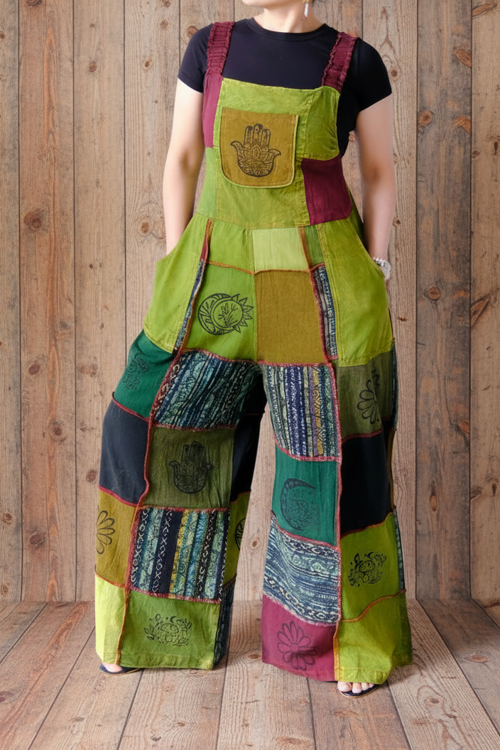 Patchwork Wide Leg Jumpsuit