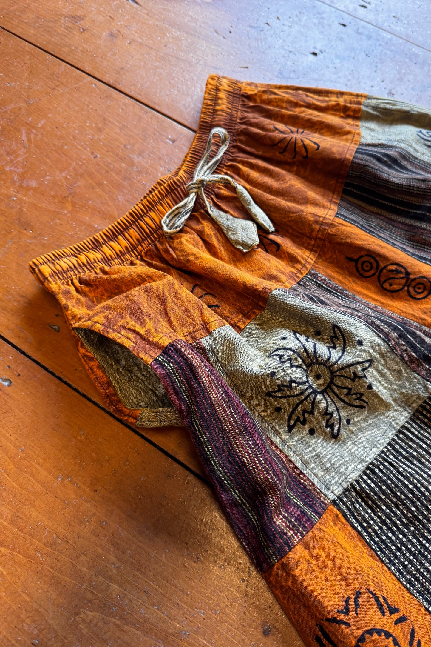 Multi Block Print Patchwork Mountain Palazzo Pants