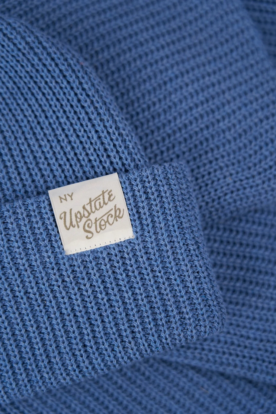Upcycled Cotton Beanie in Cerulean