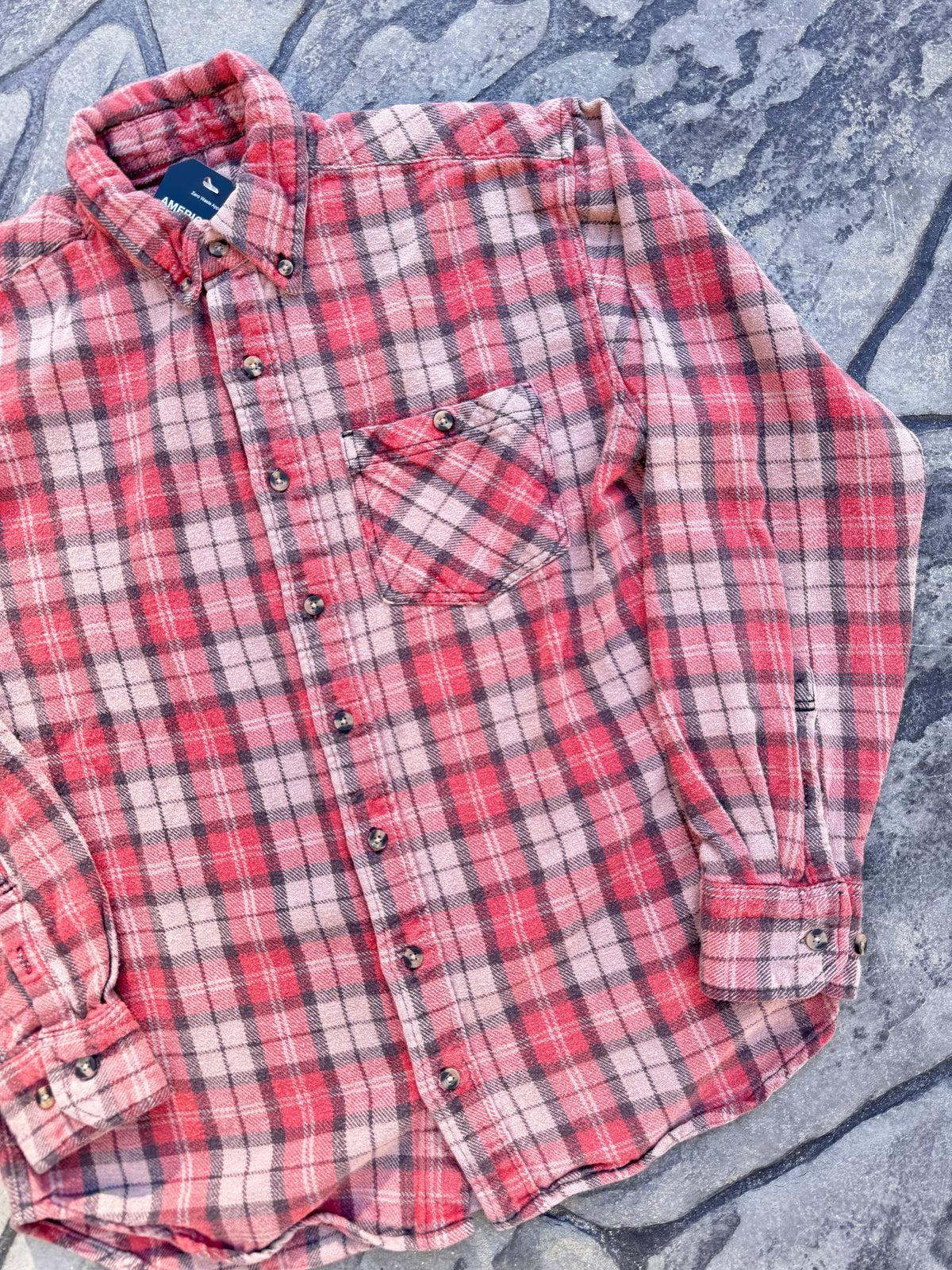 Bleached Heavy Flannel Upcycled Shirt