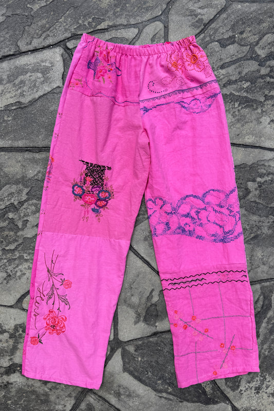 Pink Upcycled Pieced Pant