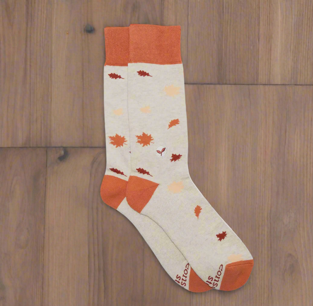 Leaf Pattern Socks That Plant Trees - Crew
