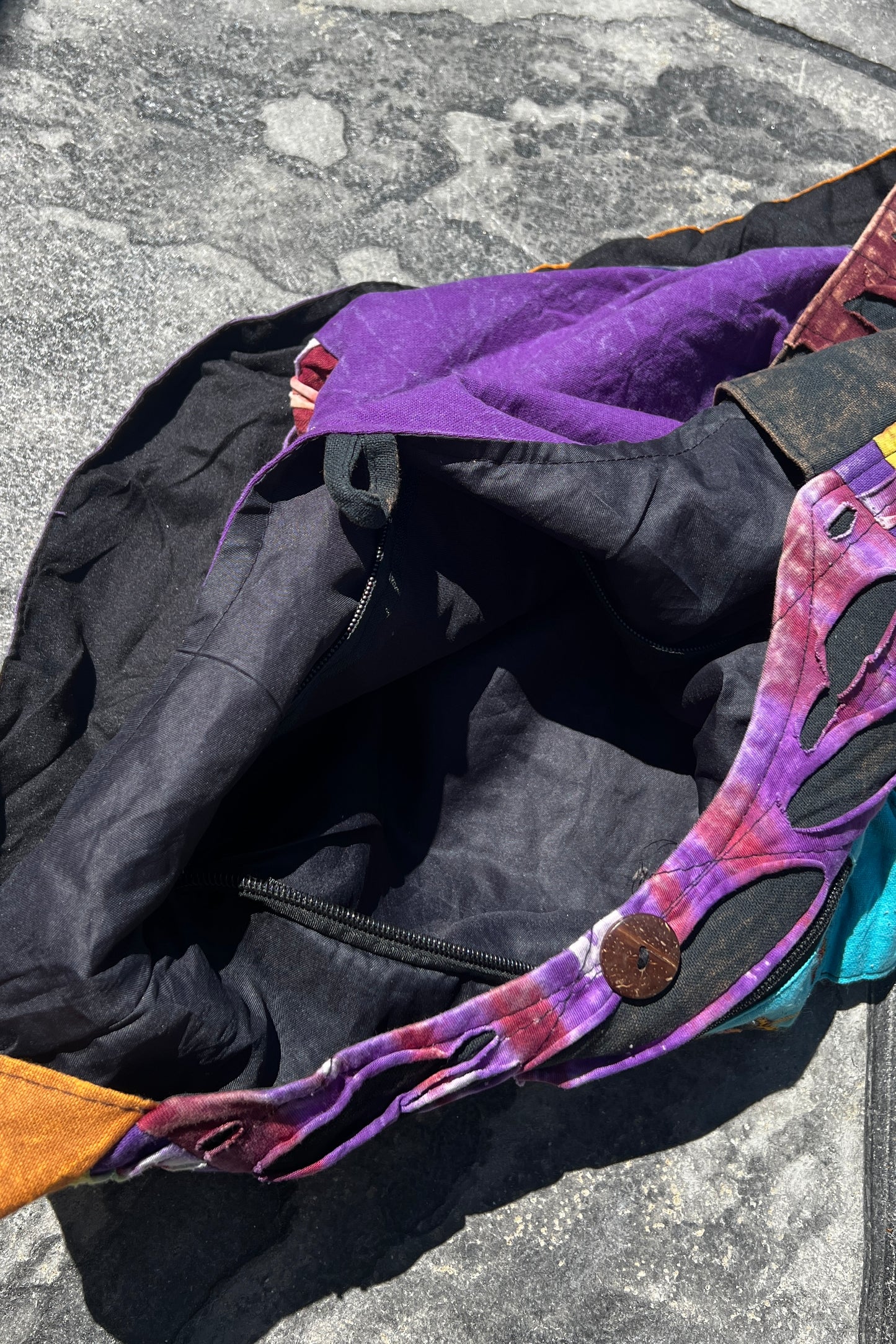 Crossbody Multi-Color Stitched Design Bag w/ Cell Pockets