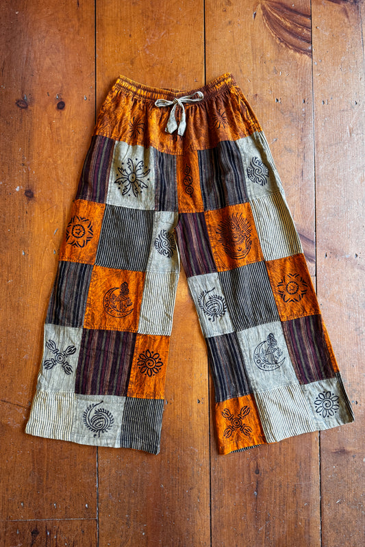 Multi Block Print Patchwork Mountain Palazzo Pants