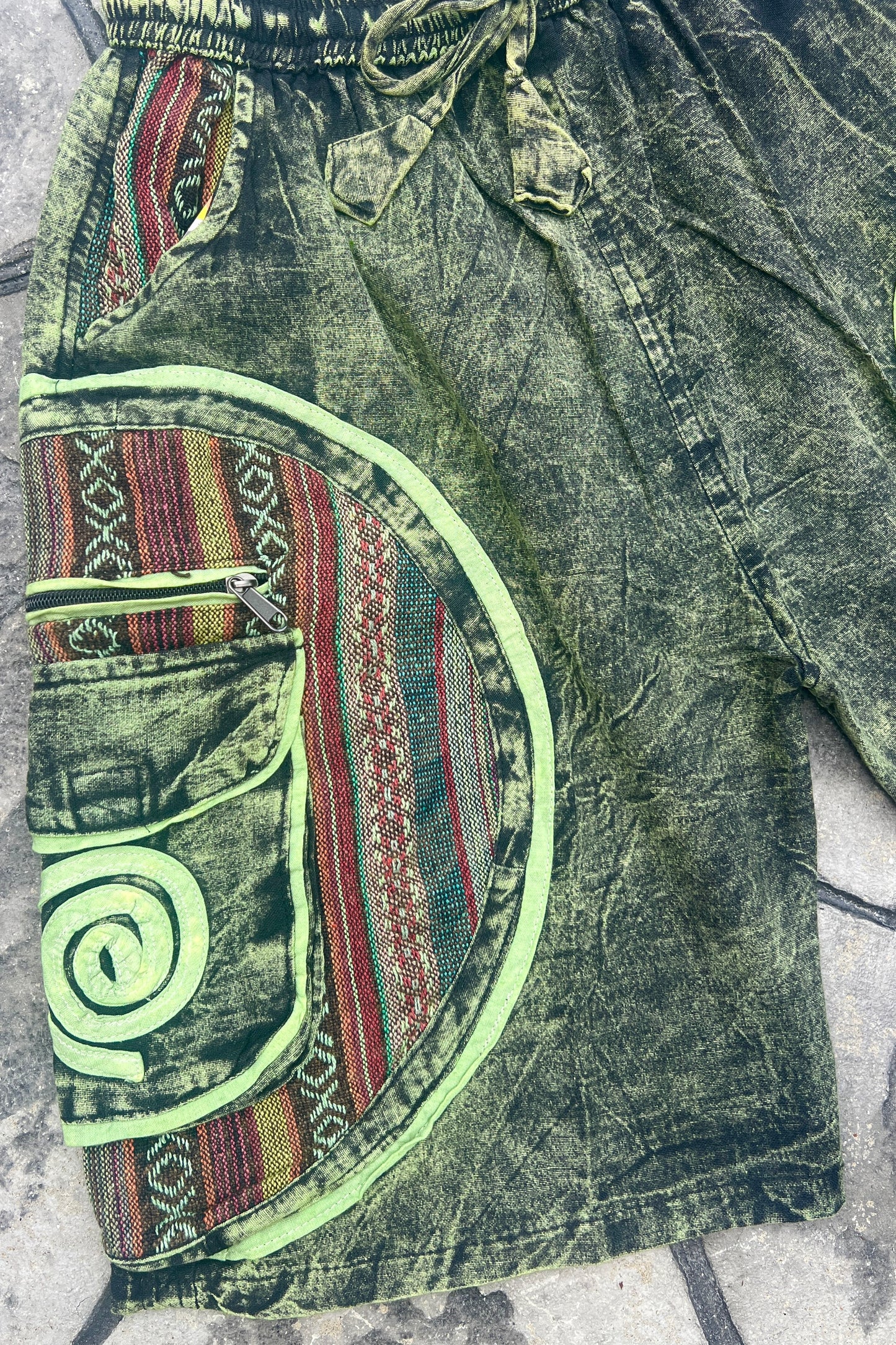 Green Swirl Pocket Unisex Shorts