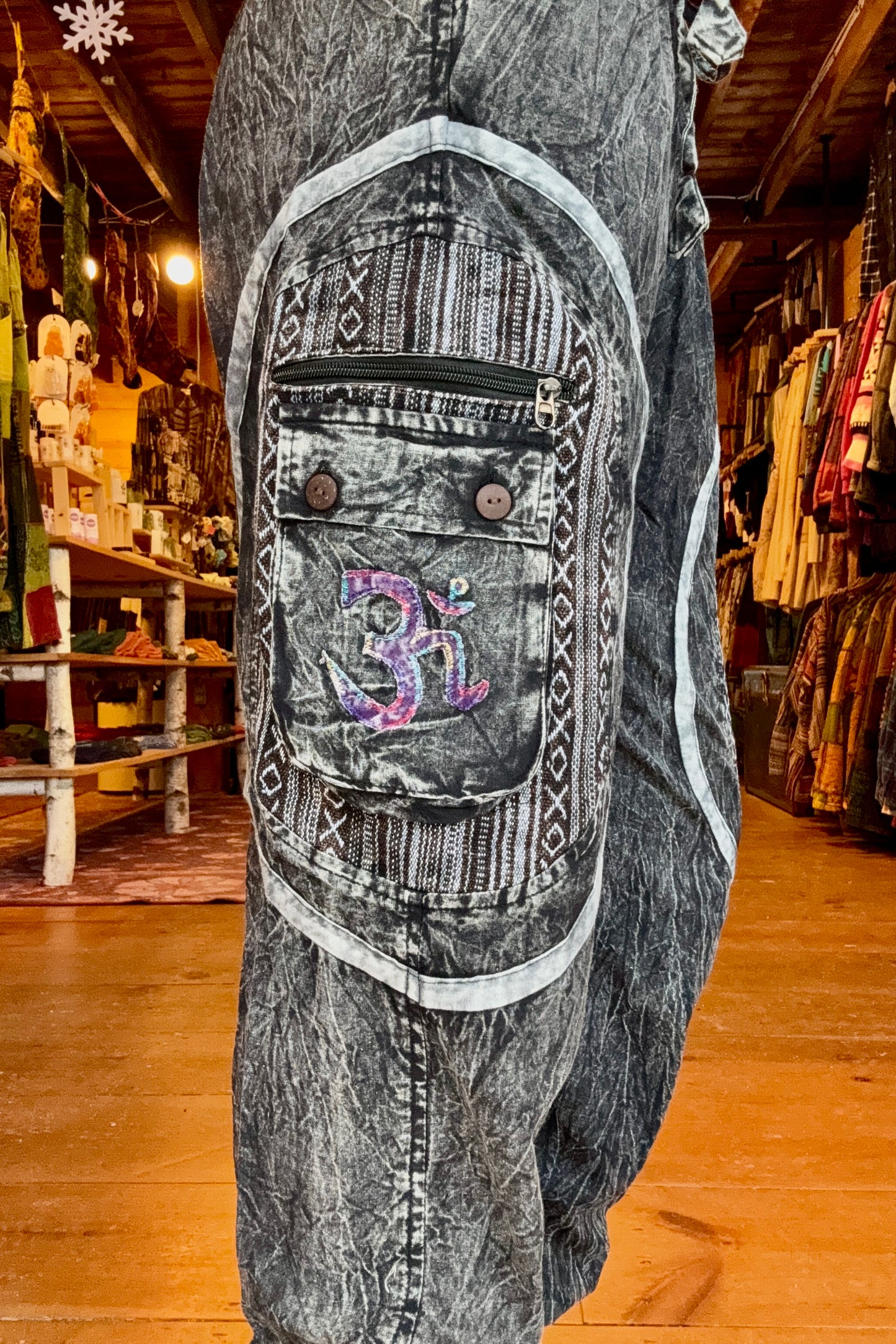 Peace & Om Symbol Cargo Joggers