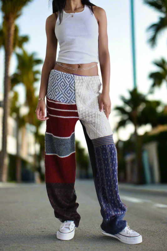 Upcycle Patchwork Sweater Pants